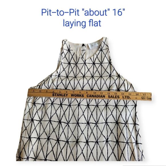 100% Silk A.L.C. Black and White Shift Dress Size 2 - Picture 10 of 11